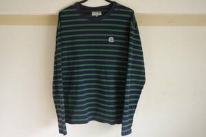 【M】21FW Black Eye Patch OG LABEL BORDERED L/S TEE Navy/Green 定価13200円 ブラックアイパッチ ボーダーT ロンT 長袖 