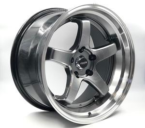 CLEAVE RACING FL53 18x9.5J +0 5H-114.3 ガンメタ/マシンド 4本セット