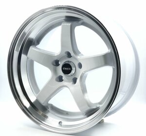 CLEAVE RACING FL53 18x9.5J ±0 5H-114.3 ホワイト/マシンド 2本セット S13 S14 S15 180SX JZX90 JZX100 JZX110 R33 R34 C35 Z33 FD3S