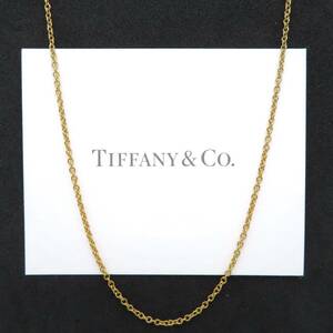 【送料無料】 美品 Tiffany&Co. ティファニー イエロー ゴールド ミディアム チェーン ネックレス 46cm 750 K18 HT16