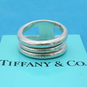 【送料無料】 Tiffany&Co. ヴィンテージ ティファニー ダイアゴナル シルバー リング 15.5号 指輪 SV925 メンズ レディース HT21