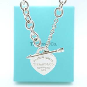 [ free shipping ] ultimate rare beautiful goods Tiffany&Co. Tiffany return tu Heart tag silver toggle necklace Ag925 SV Arrow HT39