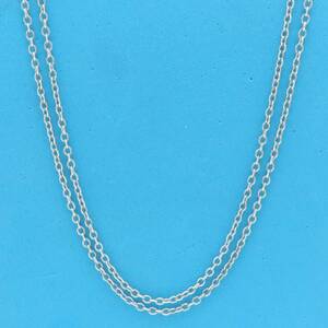 【送料無料】 美品 Tiffany&Co. ティファニー ダブル チェーン ロング シルバー ネックレス SV925 41cm アジャスター 2連 KD8