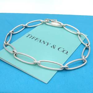 【送料無料】 美品 Tiffany&Co. ヴィンテージ ティファニー エリプス リンク シルバー ブレスレット SV925 オーバル HA290