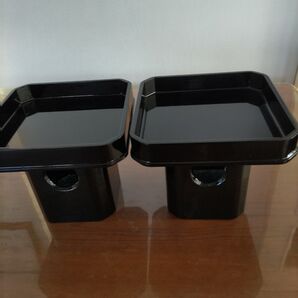 仏具 黒塗り三宝 2個 18センチ 高さ16センチ 6号