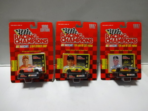 RACING CHAMPIONS 1997 NASCAR ②　ミニカー　3種　レーシングチャンピオン　ナスカー　未開封　未使用品　デッドストック　綺麗です。