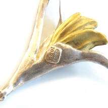 ★Vintage lily design silver necklace_画像9