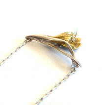★Vintage lily design silver necklace_画像7