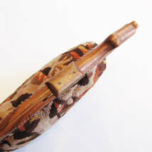 ★Vintage wooden crocodile ethnic design gobelin bag_画像8