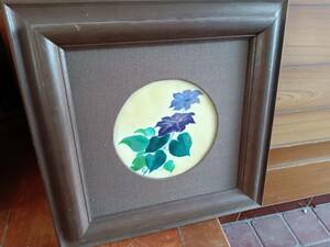 Art hand Auction Ceramic board painting, ceramic flower painting, framed, artwork, artist unknown, Showa period (2)*0224, artwork, painting, others