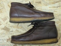 Y Clarks WALLABEE BOOT 8 1/2 Dark Brown Waxy Leather クラークス ワラビー ダークブラウン 箱付き_画像4