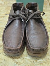 Y Clarks WALLABEE BOOT 8 1/2 Dark Brown Waxy Leather クラークス ワラビー ダークブラウン 箱付き_画像2