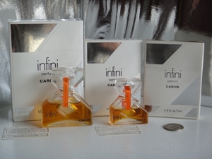 CARON キャロン★infini アンフィニ PARFUM 15cc/ 7cc/ 7ml、香水ボトル3点・未使用 *長期個人保管品