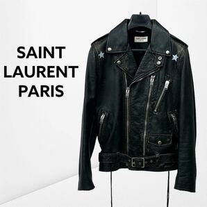 SAINT LAURENT PARIS サンローラン パリ L17 ヴィンテージ加工 カーフレザー モーターサイクル ダブルライダースジャケット 455923 Y5QD1