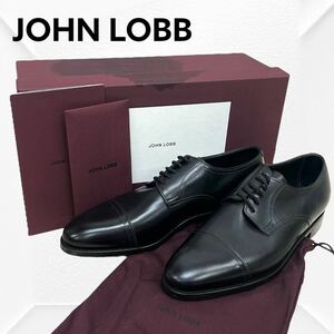 新品未使用 箱保存袋付き JHON LOBB ジョンロブ LOE ミュージアムカーフレザー 外羽根 ストレートチップ レザーシューズ 革靴 メンズ