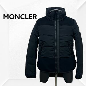 国内正規品 MONCLER モンクレール ATHANASIA アザナシア ウールカシミヤ混 切替デザイン 袖ワッペン ダウンジャケット 46817-85-54543