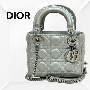 Christian Dior クリスチャン ディオール レディディオール サテン ロゴチャーム 2way チェーンショルダー ハンドバッグ15-BO-0196