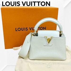 現行モデル 定価907,500円 箱保存袋付き LOUIS VUITTON ルイヴィトン カプシーヌMINI トリヨンレザー LVロゴ 2way ハンドバッグ M23456