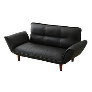  compact couch sofa [Rugano- Luger no-]( pocket coil reclining leather manner made in Japan )SH-07-RGN-BK black 