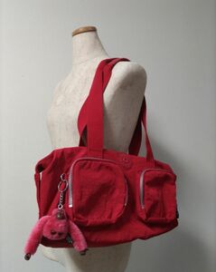 《新品未使用》 KIPLING ナイロンボストンバッグ　キプリング　ハンドバッグ ショルダーバッグ　軽量　モンキーマスコットつき