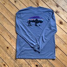 USA古着 パタゴニア patagonia 長袖Tシャツ メンズ Mサイズ ロンT アウトドア バックプリント 胸ロゴ レギュラーフィット アウトドア T2356_画像3