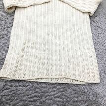 CASHMERE LES COPAINS レコパン メンズ カシミヤ100% ニット セーター かぎ編み タートルネック 長袖 アイボリー XL相当_画像5