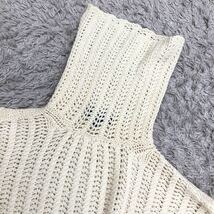 CASHMERE LES COPAINS レコパン メンズ カシミヤ100% ニット セーター かぎ編み タートルネック 長袖 アイボリー XL相当_画像6