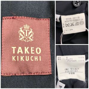 TAKEO KIKUCHI タケオキクチ メンズ スーツ ジャケット 背抜き 2B パンツ カノニコ CANONICO イタリア製生地 SUPER100's ブラック L〜XLの画像9