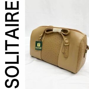 SOLITAIRE ソリティア オーストリッチ 型押し ショルダーバッグ オールレザー 未使用品 ヴィンテージ オシャレ