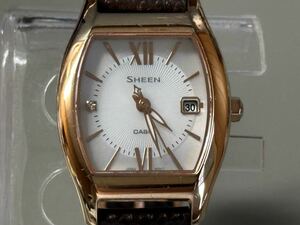 1円〜◇カシオ CASIO シーン SHEEN ソーラー腕時計 SHS-4501 サファイアクリスタル レディース腕時計 稼働品
