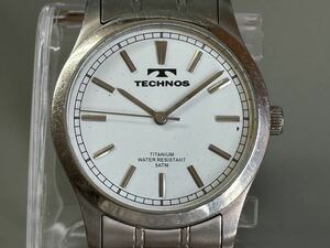 1円〜◇TECHNOS テクノス ALL TITANIUM チタン T-1079 クォーツ メンズ腕時計 稼働品