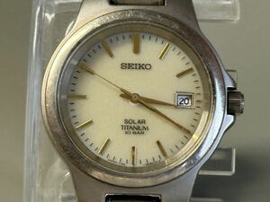 1円〜◇SEIKO セイコー SOLAR ソーラー TITANIUM チタン V145-0D60 メンズ腕時計 稼働品