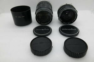 MINOLTA LENS MC TELE ROKKOR 1:3.5 f=135mm / 1:3.5 f=28mm 【ANF075】