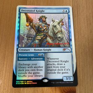 EN【Foil】《Decorated Knight》(ホリデープロモ)[流星マーク] 青R MTG