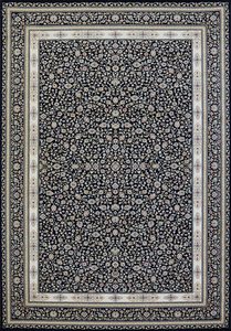 ラグ 絨毯 カーペット 240×340cm ネイビー色 長方形 アンティーク風 ホットカーペットOK RORIAN