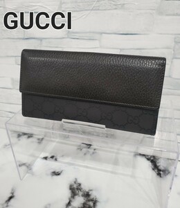 GUCCI グッチ 財布 GGロゴ 多収納 長財布 男女兼用 レザー