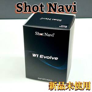 新品未使用 SHOT NAVI ショットナビ W1 EVOLVE エボルブ ブラック＆ブラック GPS ゴルフウォッチ 腕時計型 距離計 管:020933