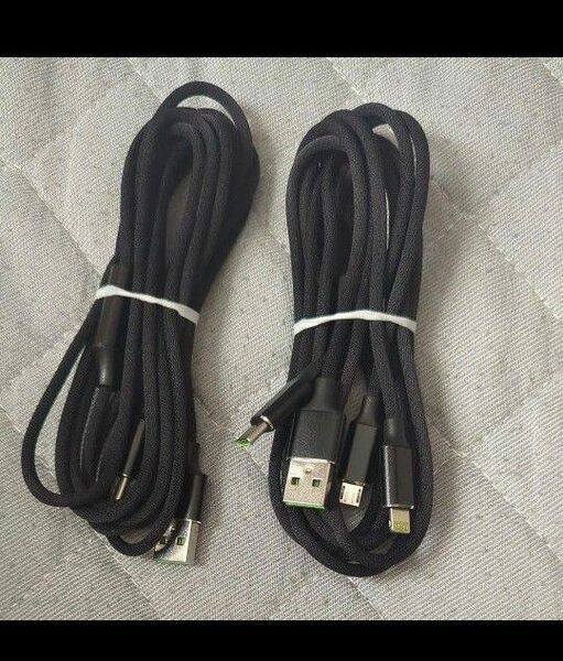 3in1 充電ケーブル USB ケーブル 急速充電 2本