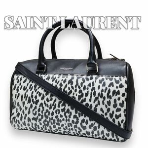 美品！1円スタート！Saint Laurent サンローラン ダッフル レオパード 2wayバッグ ショルダーバッグ 4