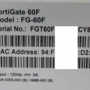 Ω 新FT 0153♪ 保証有 Fortinet【 FG-60F 】FortiGate-60F UTM ライセンス27年11月25日迄 FW：v6.4.9 領収書発行可能の画像8