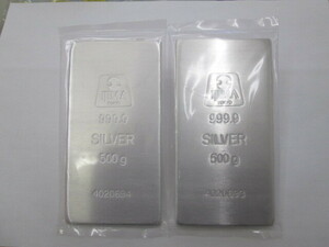 Большой! Цена налога на продвижение включает в себя чистое серебристое серебро 9999 Ingot 500G 2 -Piece Production.