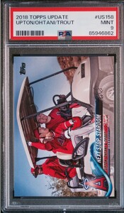 1円出品 PSA9 Topps Update トップス 大谷翔平 マイク・トラウト 2018 ルーキーカード US158 Shohei Ohtani Mike Trout