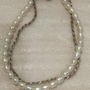 4℃ 淡水真珠ブレスレット SILVER 留め金 ヨンドシー パール シルバー 銀 40402-2の画像3