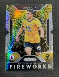 2019-20 Panini Prizm Premier League Diogo Jota Fireworks silver prizm RC Liverpool Wolves