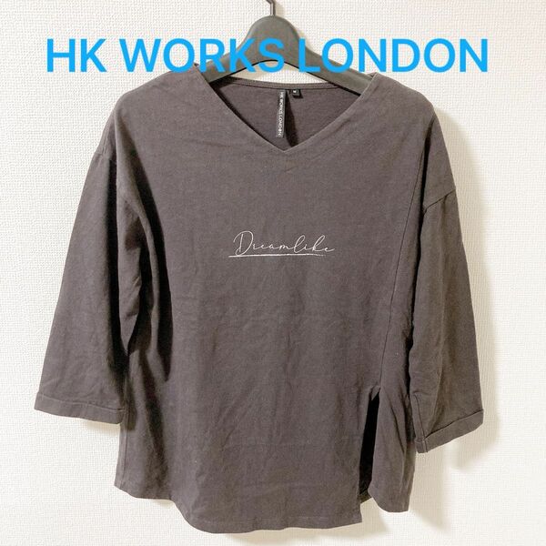 HK WORKS LONDON スリット入り Vネックカットソー ブラック M 春夏