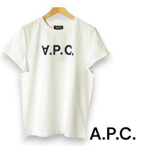 A.P.C. A.P.C. lady's short sleeves T-shirt VPC Logo flocky print white size S