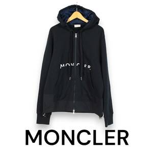 MONCLER　ジップアップパーカー　裏起毛スウェットフーディ　ボックスシルエット　ダークネイビー　サイズM　モンクレール