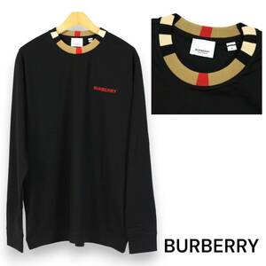 BURBERRY JAYSON　長袖Tシャツ　ロンT　ブラック×バーバリーチェック　サイズM　バーバリー