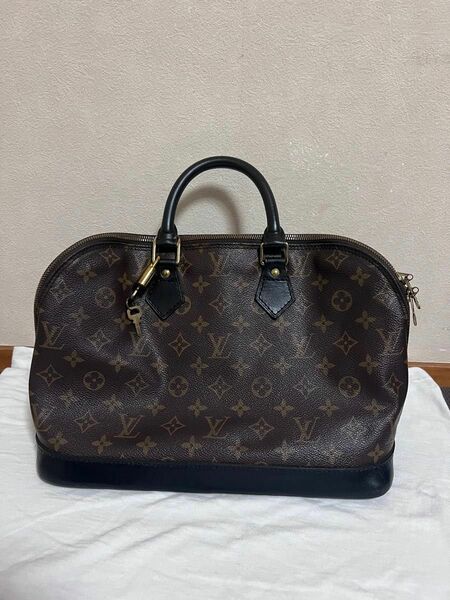 ルイヴィトン LOUIS VUITTON Louis モノグラム ハンドバッグ アルマ ブラウン レザー バッグ