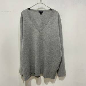 送料無料☆J.CREW☆ジェイクルー☆Vネックウールセーター☆Vネックニット☆無地☆グレー☆XL☆B24M